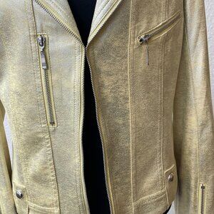 Lena Gabrielle Metallic Yellow Studded Jacket Size 10 FABULOUS!